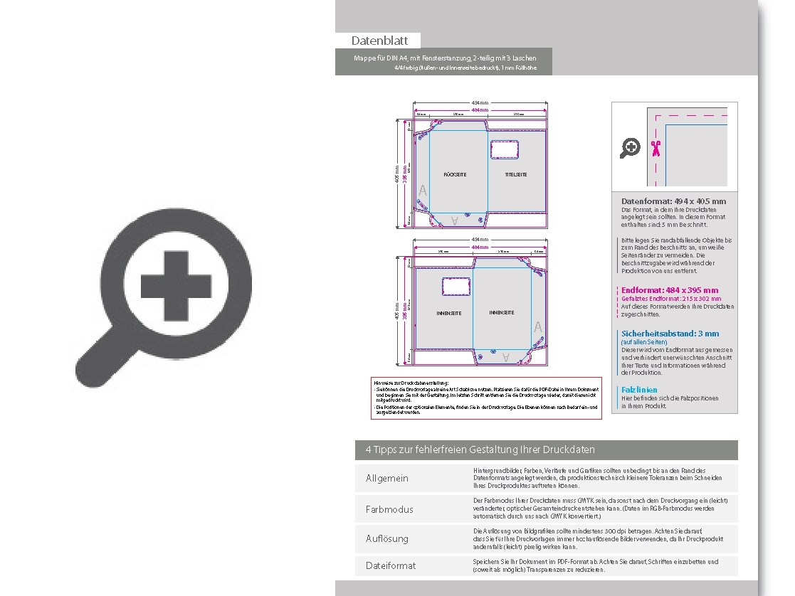 Product Bild mappe_f__r_din_a4__mit_fensterstanzung__2-teilig_mit_3_laschen__4_4_farbig_(au__en-_und_innenseite_bedruckt)